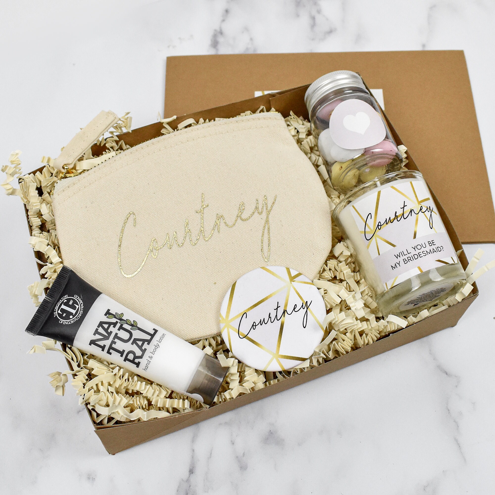 Personalised Bridesmaid Gift Box Filled Thank You Bridesmaid Etsy UK