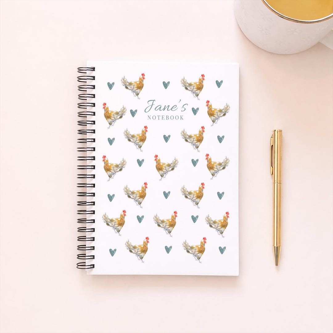 Personalised Chicken Journal, Chicken Gift for Her, Chickens Notebook ...