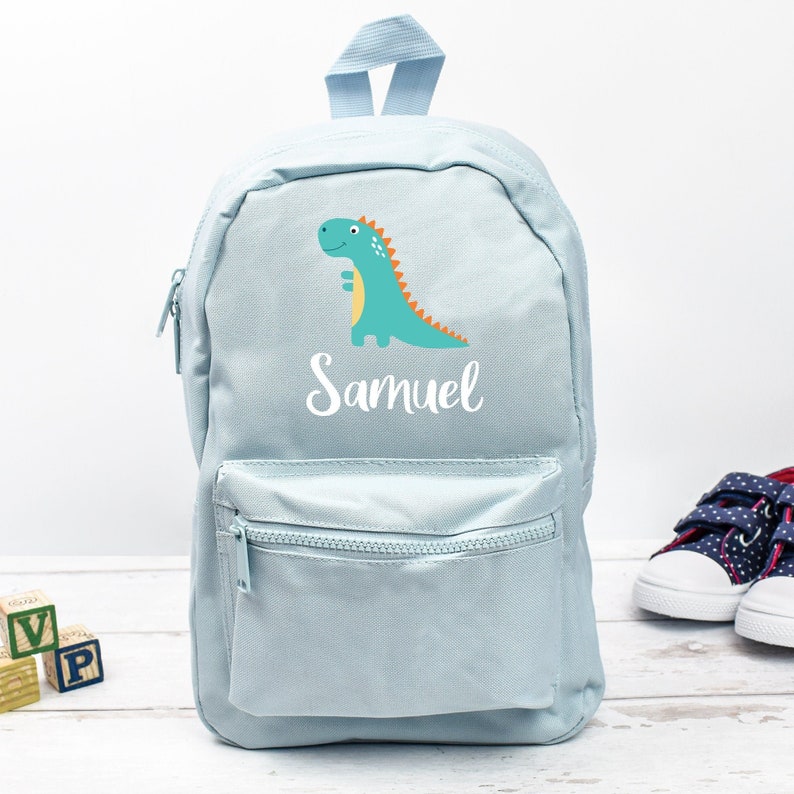 Personalised Dinosaur Backpack, Dinosaur School Bag, Kids Animal Rucksack, Boys School Backpack, Children Student Backpack, Back To School image 5