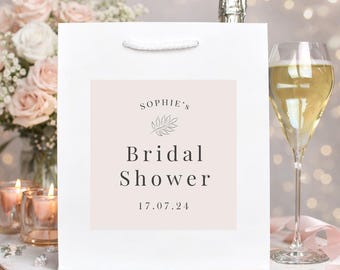 Personalised Bridal Shower Gift Bag, Rose Gold Hen Party Favor Bag