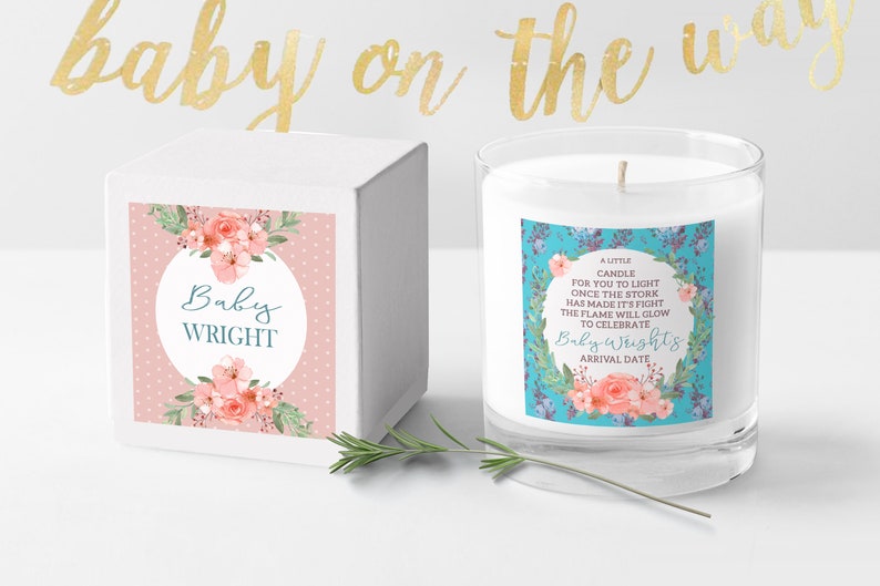 Baby Shower Candle Personalised Gifts In Jar Custom New Burn Gift