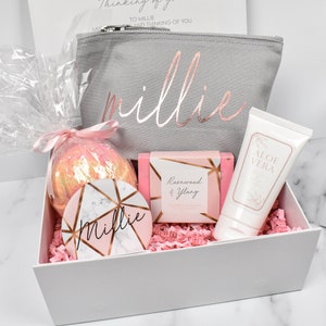 Personalised Happy Birthday Gift Box Filled, Rose Gold Best Friend Gift Box, Beauty Filled Gift Boxes, Thinking of You, Happy Birthday