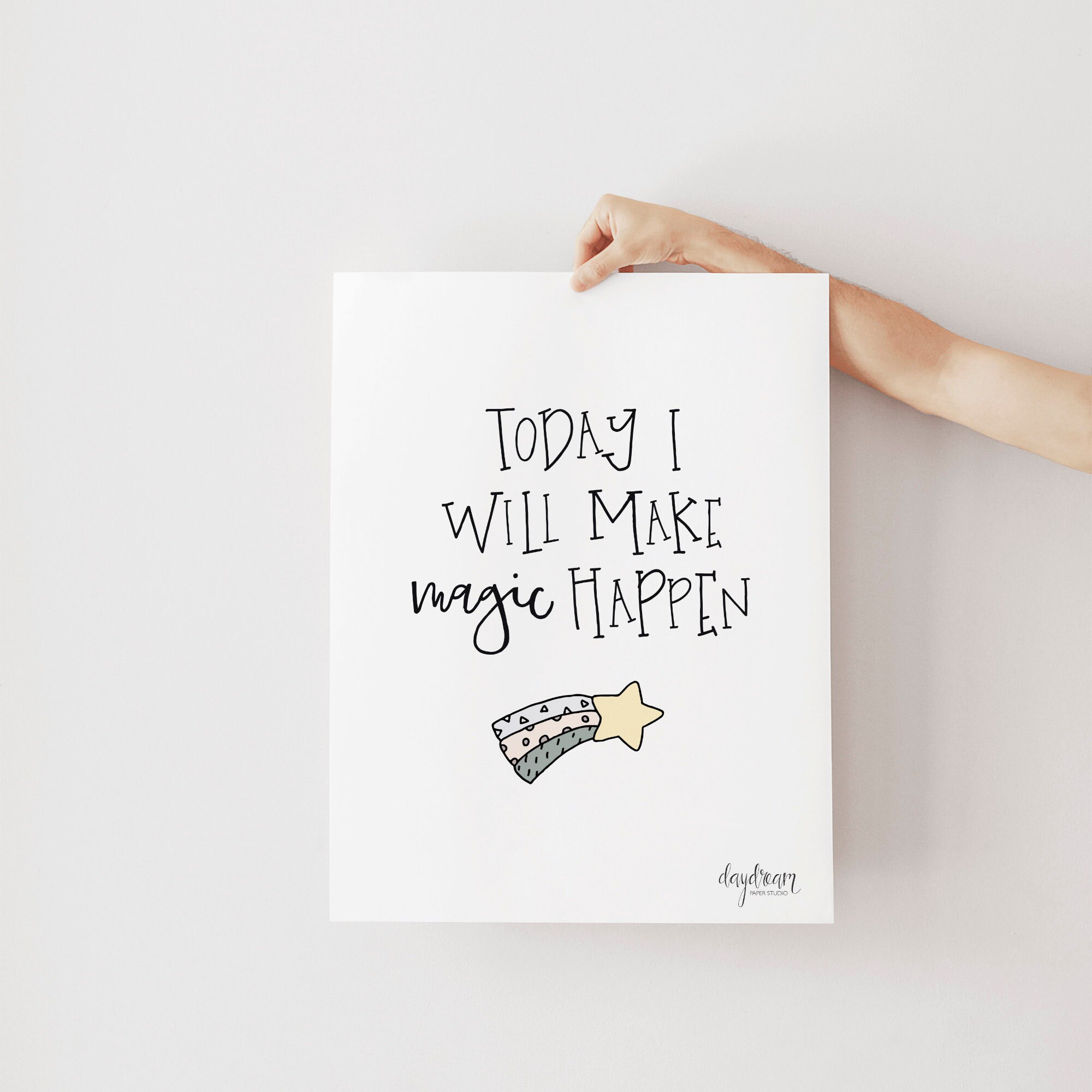 Today I Will Make Magic Happen inspirational quote art print Etsy