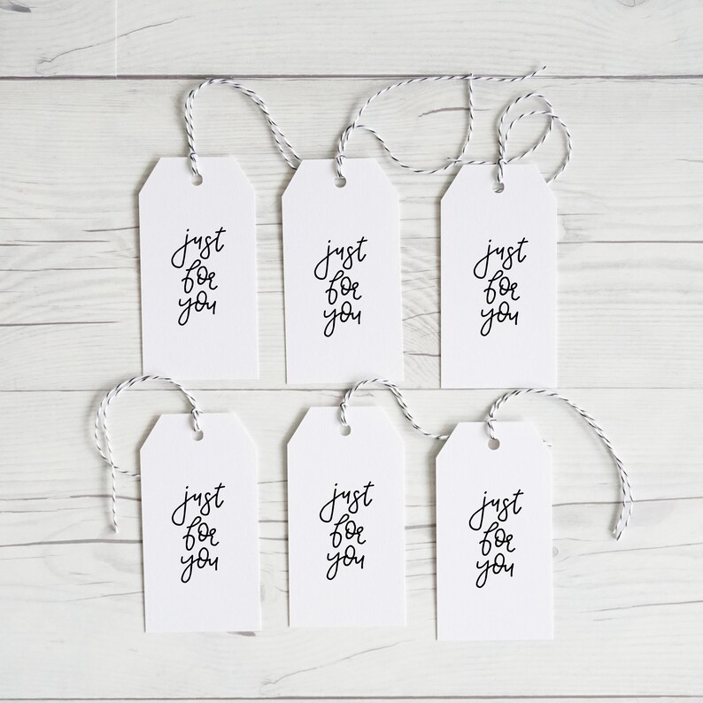 Just for You Hand Lettered Gift Tags Set of 12 Etsy