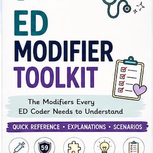 Kit de herramientas de modificadores ED en PDF / Guía de estudio de codificación médica (descarga digital)