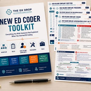 New ED Coder Toolkit | 20-Page ED Coding Guide for Beginners | Workflow, Rules, Complaints, Procedures