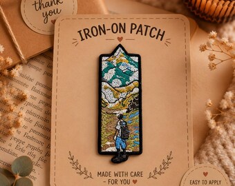 Mountain Hiker Embroidered Patch | Nature Landscape Adventure Backpack Iron On