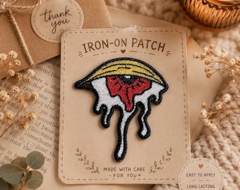 Melting Eye Patch – Embroidered Iron-On Patch – Trippy Dripping Applique