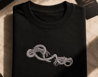 Machine Embroidered Skeleton Hands Sweatshirt, Gothic Dark Academia Apparel
