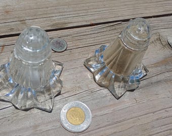 Vintage Kristall Art Deco Salz und Pfeffer Streuer Set
