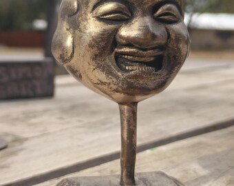 Mini statue vintage de Bouddha rieur