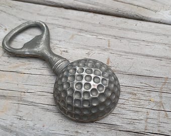 Versilberter Vintage Golfball Flaschenöffner
