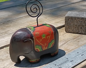 porte-enveloppes vintage en bois d'éléphant gitan