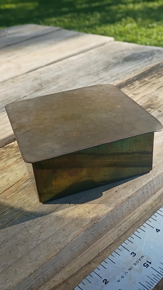 Hammered Brass Trinket Box