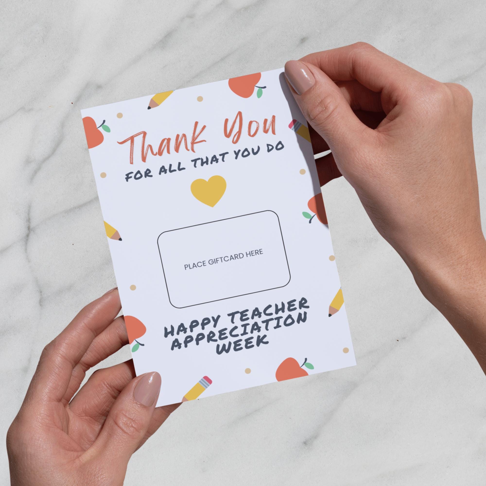 Teacher Appreciation Gift Card Holder Printable - Etsy