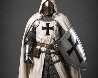 Handcrafted Templar Knight Full Armor Suit – Carbon Steel Crusader Battle Ready Gear