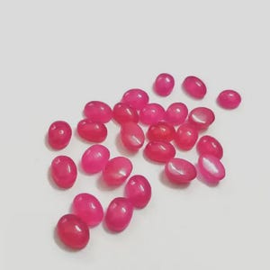 Natural Ruby Jade Oval Cabochon, High Quality Calibrated Loose Gemstone, Semi Precious Flat Back Stone for Jewelry, All Size Available.