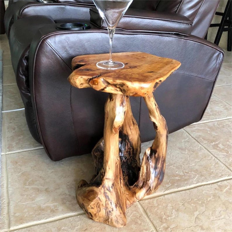 Handcrafted Wood Tree Stump Side Table - Etsy