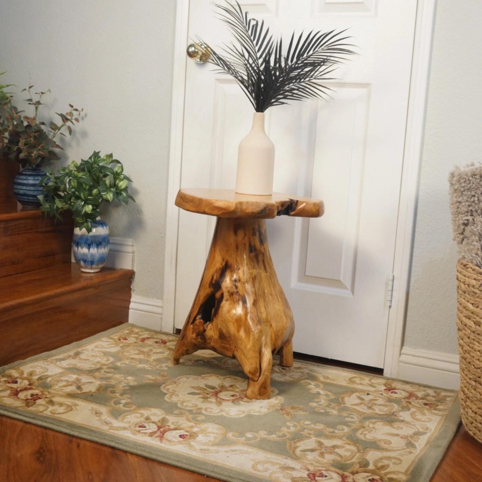 Handcrafted Wood Tree Stump Side Table - Etsy