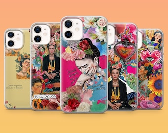 Frida Kahlo Phone Case Floral Portrait Mexican Cover for iPhone 17, 17Pro Max, 16, 15, 14, 13, 12, Samsung S26, S25, A16, Pixel 10Pro, 9A, 8