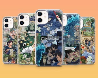 Princess Mononoke Phone Case Studio Ghibli Wolf Cover for iPhone 17, 17Pro Max, 16, 15, 14, 13, 12, Samsung S26, S25, A16, Pixel 10, 9, 8