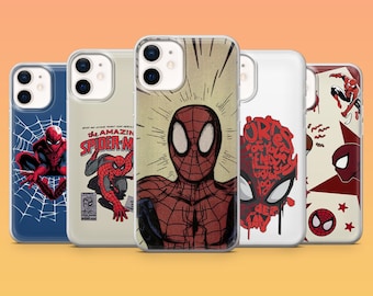 Spider Man Phone Case Marvel Web Hero Action Cover for iPhone 17, 17Pro, 17Pro Max, 16, 15, 14, 13, 12, Samsung S26, S25, A16, Pixel 10, 9A