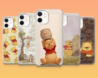 Winnie Pooh Phone Case Hundred Acre Honey Bear Cover for iPhone 17, 17Pro Max, 16, 15, 14, 13, 12, Samsung S26, S25, A16, Pixel 10, 9, 8