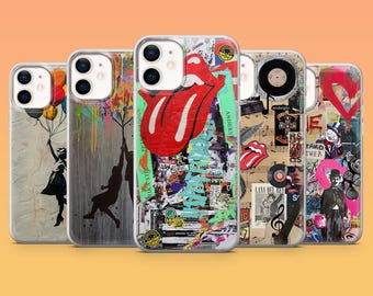 Banksy Graffiti Phone Case Street Artwork Cover for iPhone 17, 17Pro, 17Pro Max, 16, 16e, 15, 14, 13, 12, Samsung S26, S25, A16, Pixel 10, 9