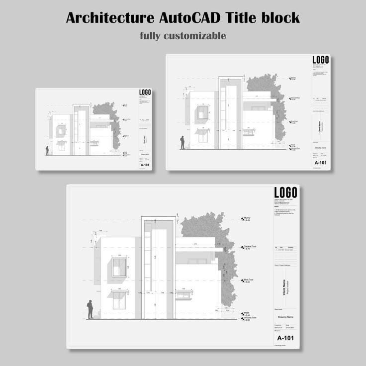 Autocad Title Block Templates A0–A5 | Editable Autocad DWG Bundle - Etsy