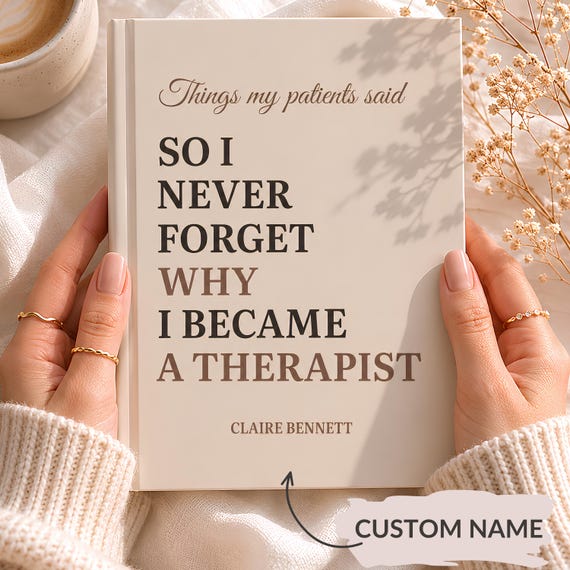 Personalized Therapist Journal, Why I Became a Therapist Gift, Mental Health Gift, Psychotherapist, Psychology School Counselor Notebook