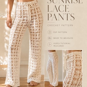 Crochet Lace Summer Pants Pattern | Made-to-Measure Beach Cover Up (PDF Pattern)