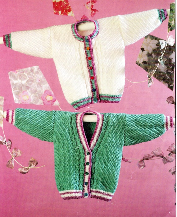 Perlmuster Strickmuster Rund und V Ausschnitt Cardigan Muster 41