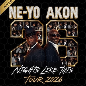 Inspirerad Ne-yo & Akon Nights like this Tour 2026 Fan Art T-shirt PNG (digital nedladdning)