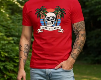 Summer Graphic T-Shirt Bella Canvas 3001, Cute Beach Vibe Tee, Retro Sun Shirt, Aesthetic Vacation Apparel, Soft Cotton Summer Gift for Him