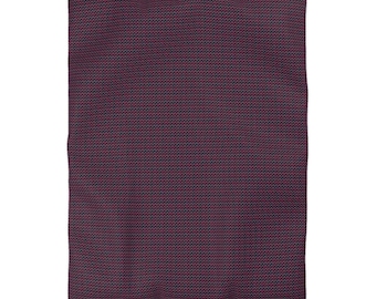 Copripiumino in microfibra con motivo pied de poule bordeaux / piccola fantasia geometrica