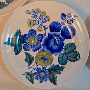 Vintage Replacement Spode BLUE FLOWERS S3369 Cup Saucers England Marlborough Shape