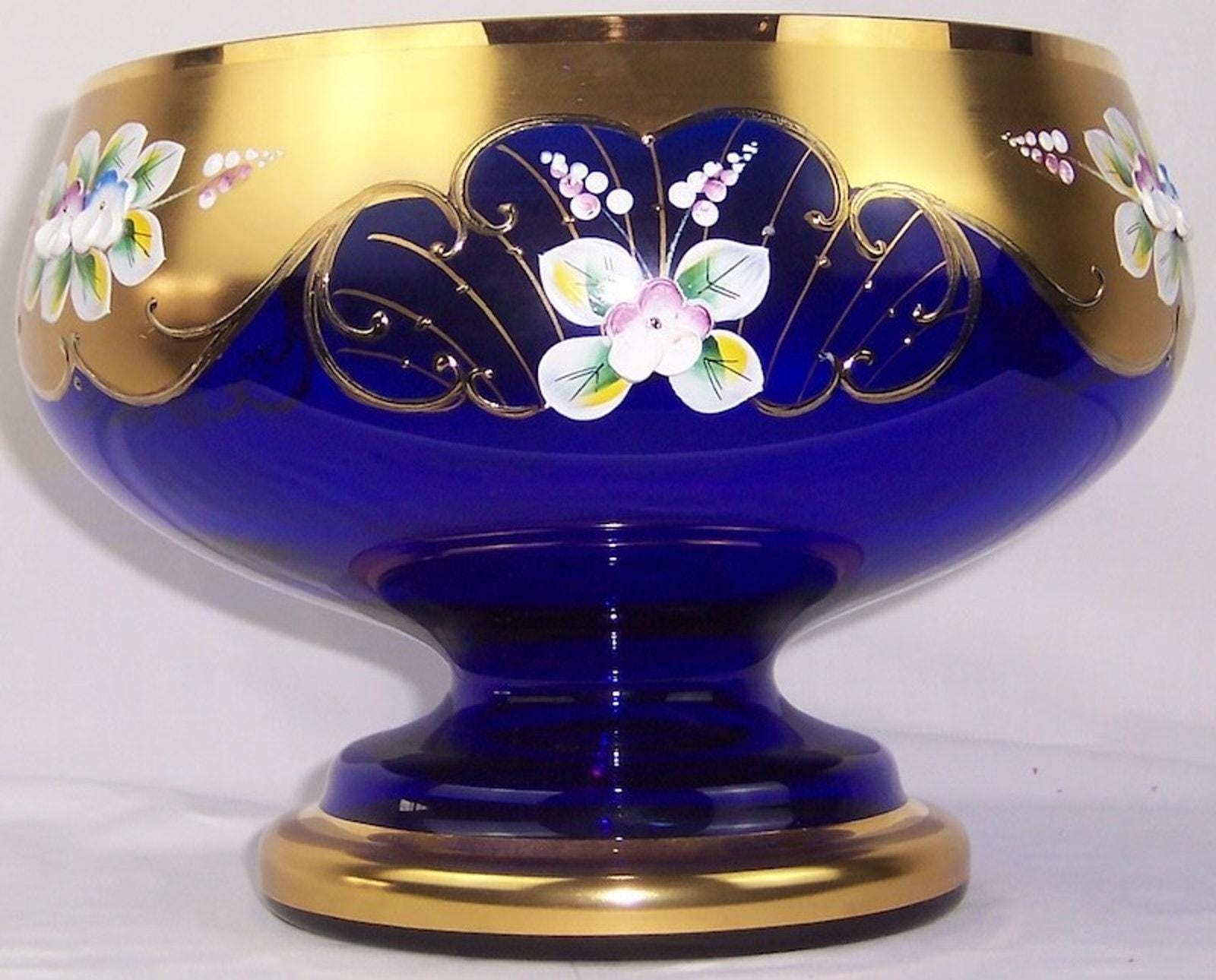 Czech Cobalt Blue Bowl - Etsy