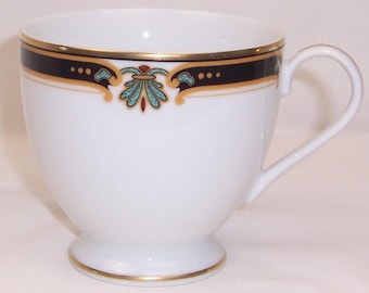 Gorham Strasbourg Teacup Footed Replacement Fine China Navy Gold - 1 PC