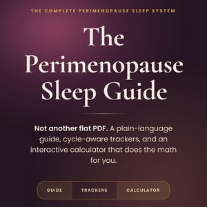 Guía, registros y calculadora del sueño para la perimenopausia; Ayuda para despertarse a las 3 de la mañana y combatir el insomnio en mujeres mayores de 40 años; Kit para restablecer el sueño