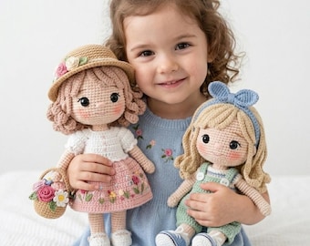 Crochet Doll Pattern, Amigurumi Girl Toy, Beginner Friendly (PDF Pattern Only)