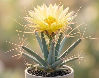 Live Leuchtenbergia Principis, Prism Cactus, Unique Geometric Caudex Cactus For Sunny Windowsill