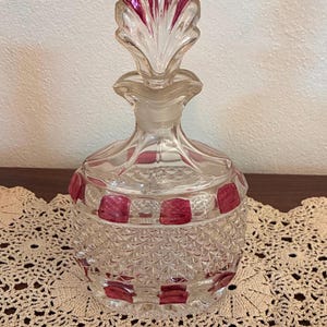 Vintage Anna Hütte Bleikristall Ruby Flash Cut-To-Clear Kristallkaraff