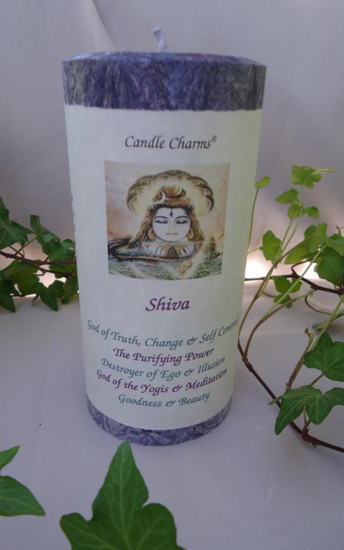 Hindu God Shiva 3 x 6 Indigo Palm Wax Magick Pillar Candle Etsy