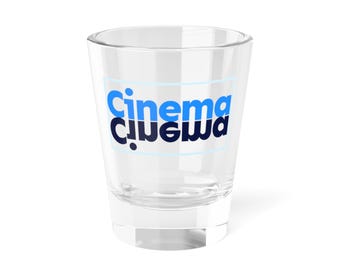 Cinema Mirrored Typography Shot Glass  | 1.5oz Film Buff Barware