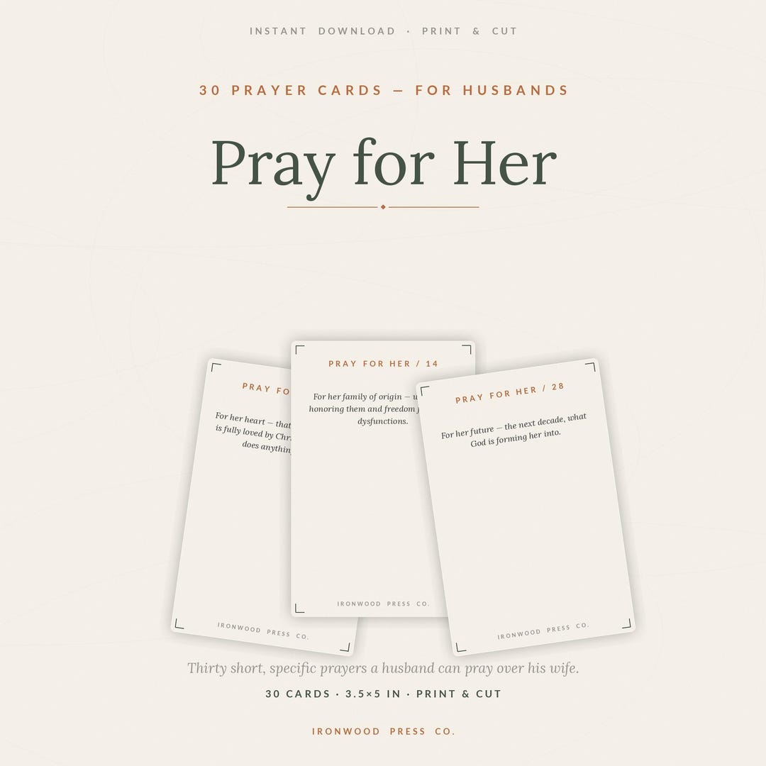 Pray for Her | Husbands Prayer Card Deck | 30 Christian Prayer Cards ...