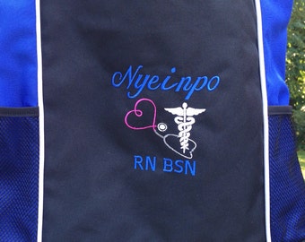 Nursing School Graduate Gift/Medical Personnel Gift /Personalized Gift with medical insignia. Nurse Bag