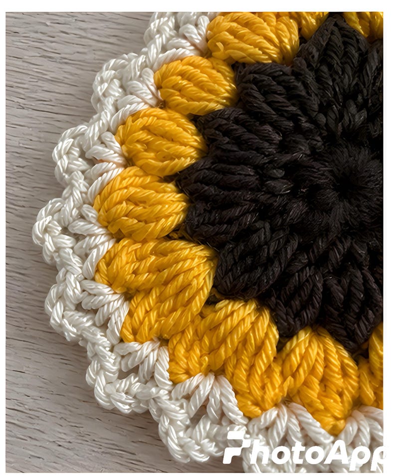 Sunflower Crochet Coaster Pattern – Beginner PDF Guide (digital ...