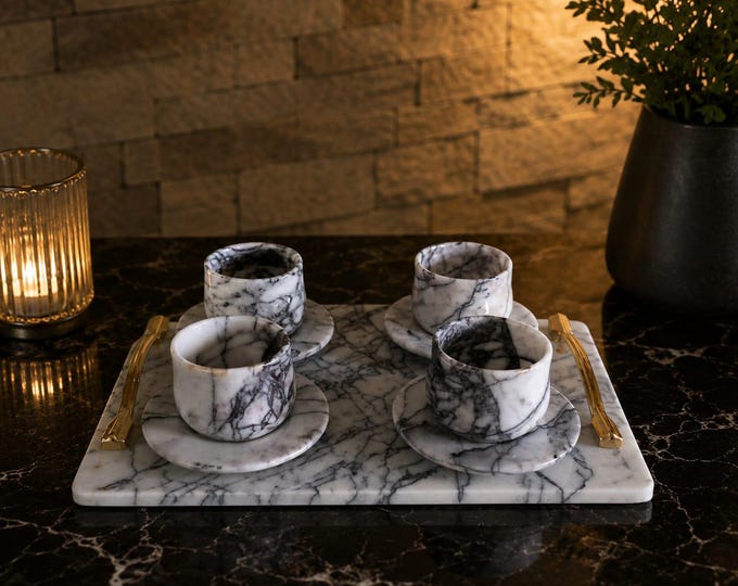 marble cup set 9 piece