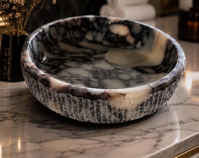 Marble Bowl, Handmade Natural Stone Bowl, Luxury Decorative Bowl, Modern Home Decor, Elegant Table Centerpiece, Unique Gift for Home