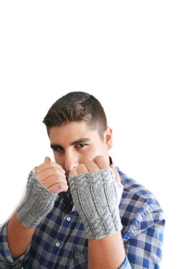 Items similar to Personalized Grey Men's Gloves Mittens Men
